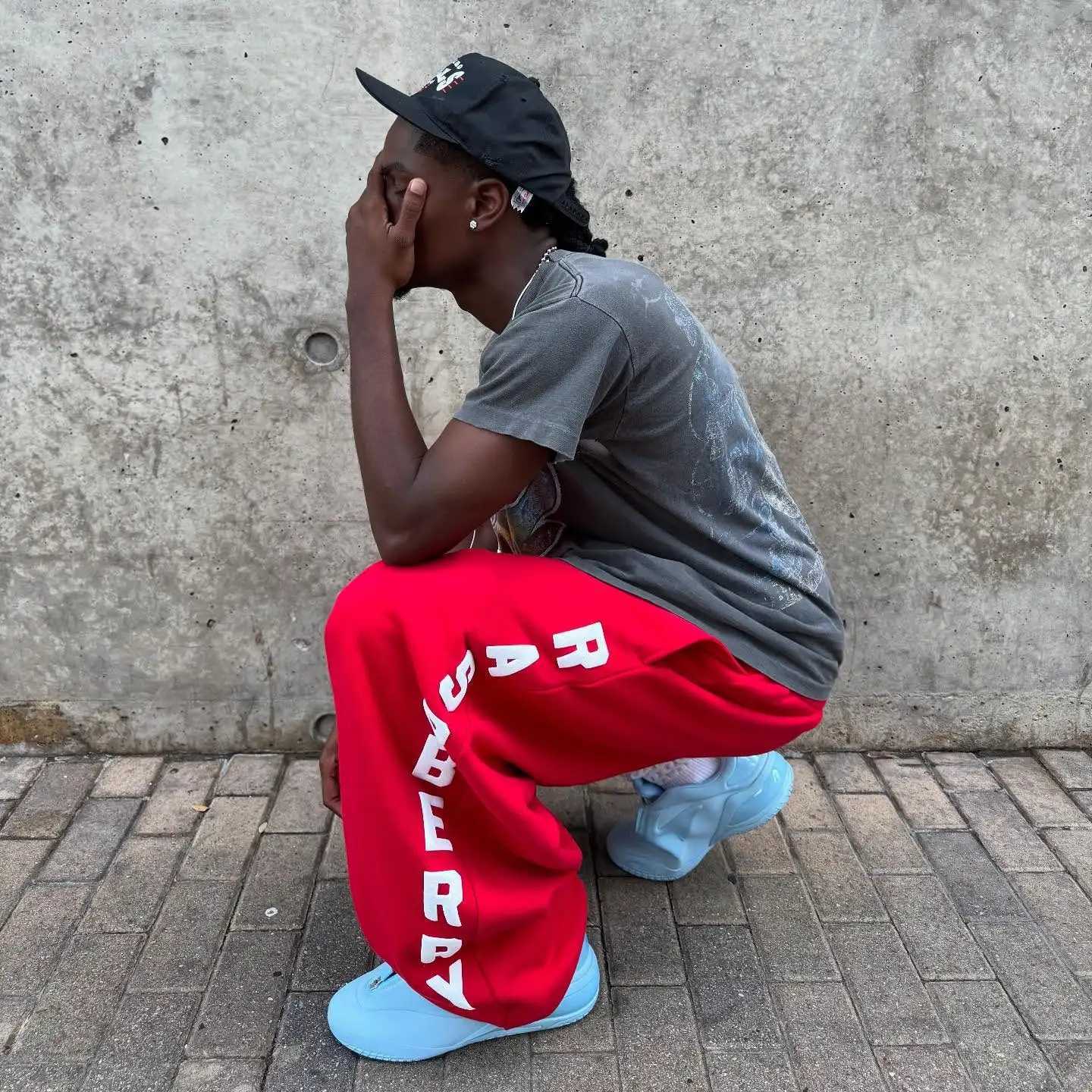 Street Hip Hop Y2K Retro Sweatpants Harajuku Camo Pattern Print Streetwear Men Unisex Casual Red Loose Pants Men Clothing X260609 - view 4