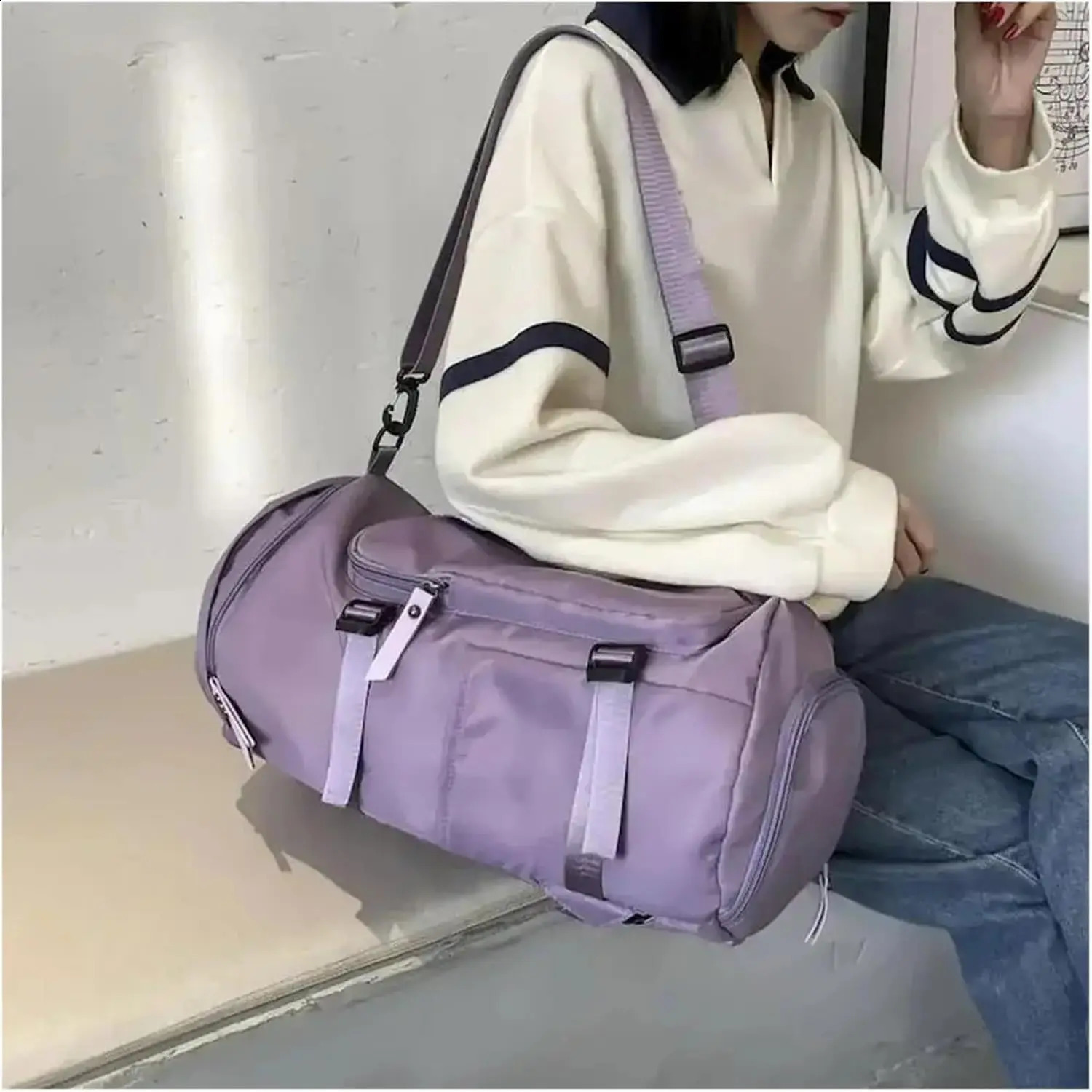 Large Capacity Waterproof Travel Duffel Bag for Women Versatile Tote Backpack CarryOn LuggageBlack y260615 - view 6