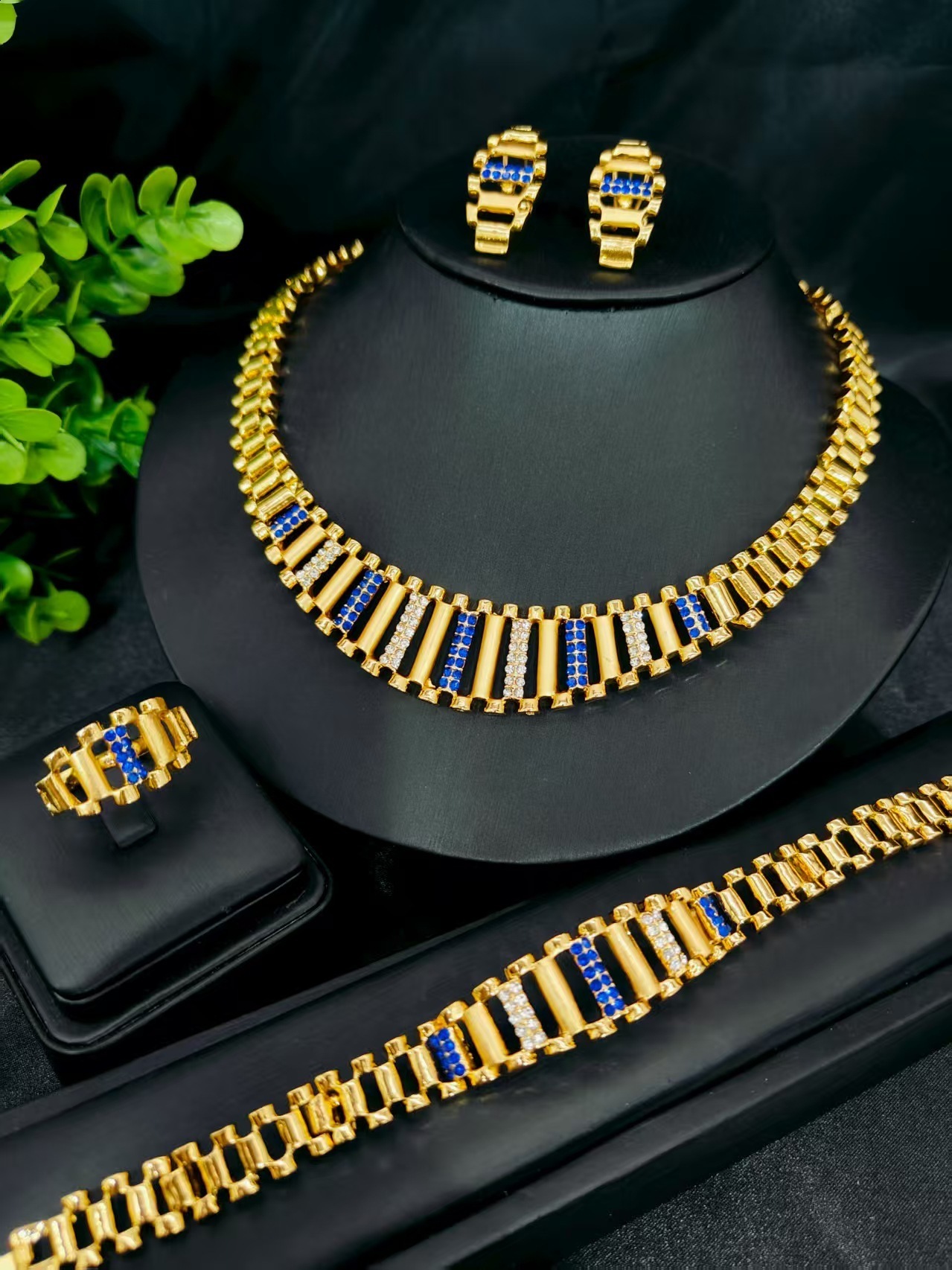 New hot-selling necklace earrings bracelet ring jewelry set watch strap bridal wedding accessories250618