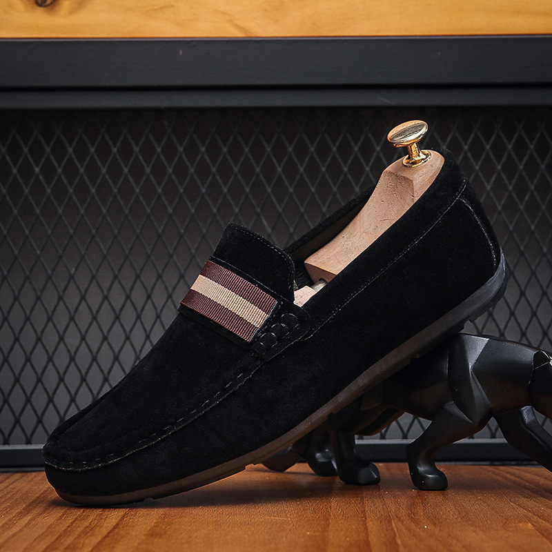 Designer luxury Shoes 2026 Plus Size Men's Lazy Loafers with Stripe Pattern, Slip-On Round Toe Driving Moccasins, Breathable Casual Shoes