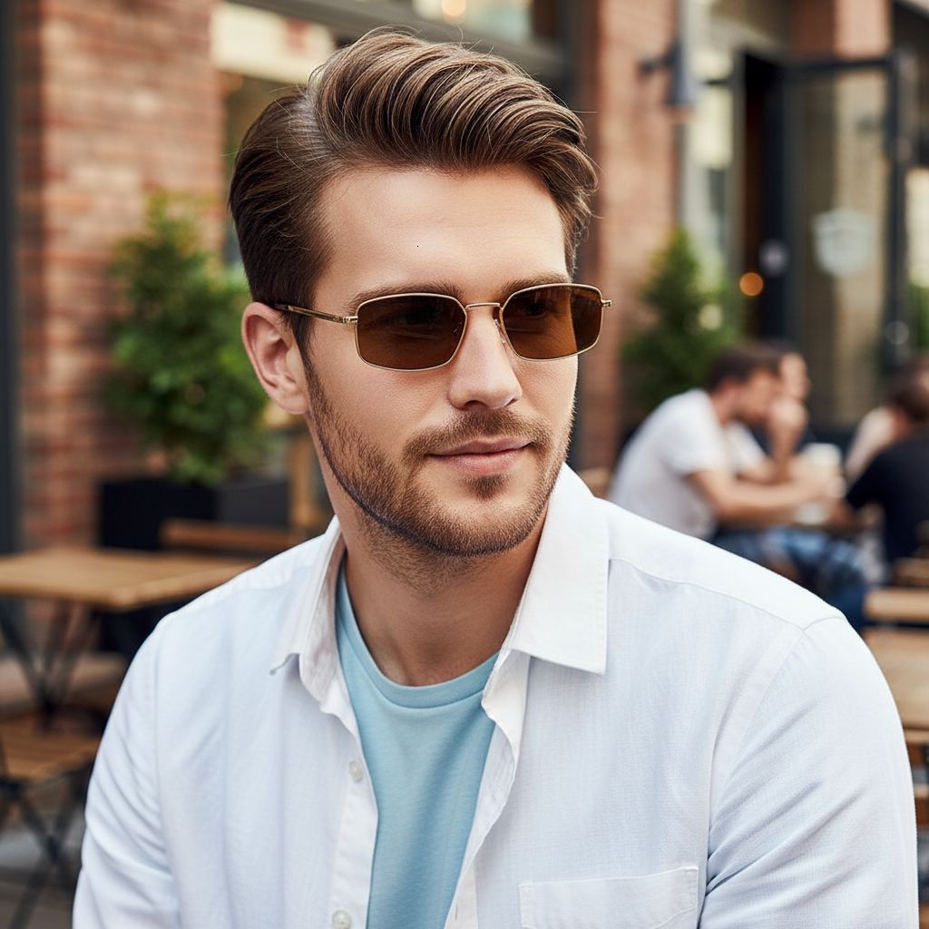 High Quality Fashion New Small Frame Square Retro Driving Versatile UV Protection Sunglasses Trendy Glasses for Men and Women - view 3