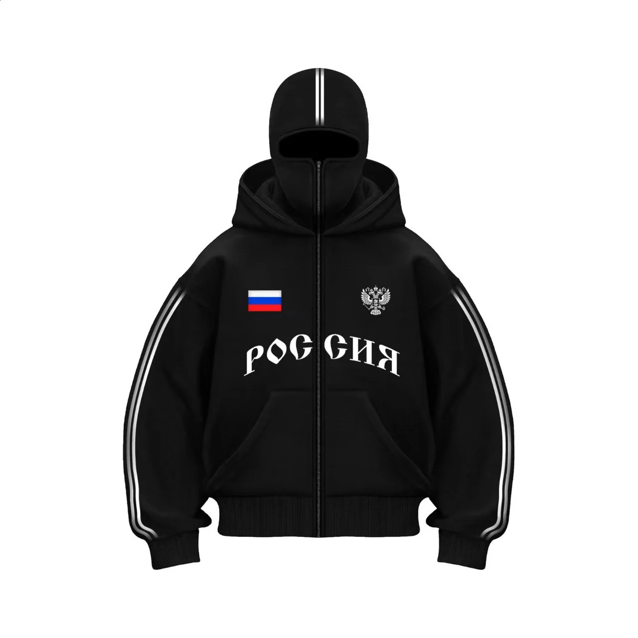 Y2K Clothes Mens Hip Hop Autumn Russia Vintage Double Zip Hoodies Lettering Graphic Hoodies Sweatshirts Casual Jacket 260610 - view 4