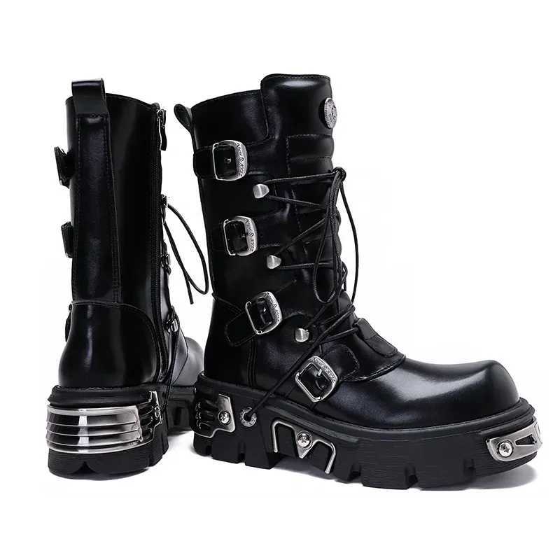 Rock Shoes Boots For New Dark Punk Leather Shoes Metal Niche Motorcycle Platform Shoes For Women H260609 - view 5