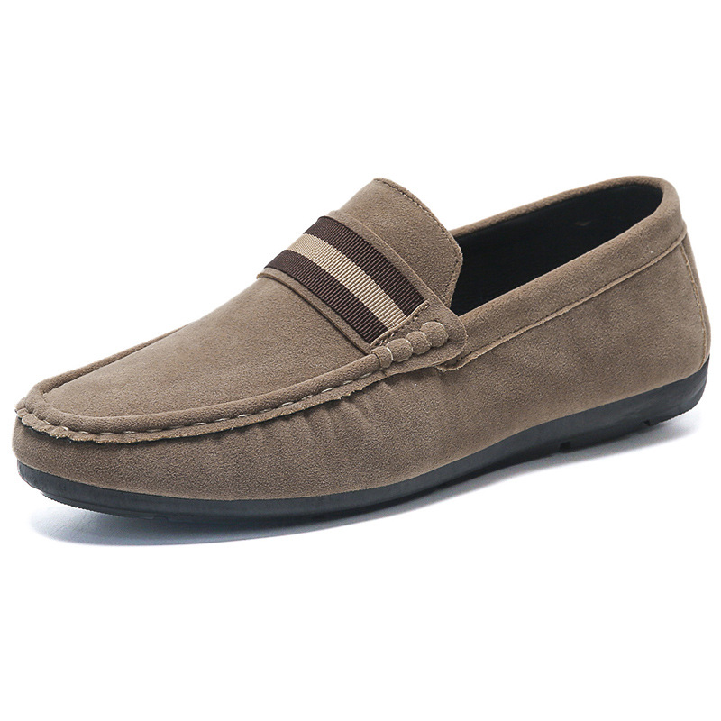Designer luxury Shoes 2026 Plus Size Men's Lazy Loafers with Stripe Pattern, Slip-On Round Toe Driving Moccasins, Breathable Casual Shoes