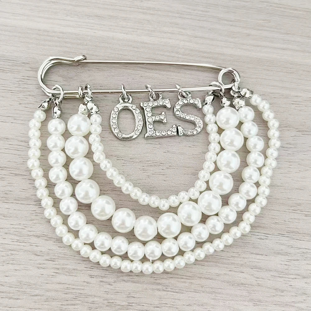 Personalized n custom pin wedding alloy Greek sorority fraternity Greek letters ZOB OES rhinestone pearl sorority broo 260609 - view 4