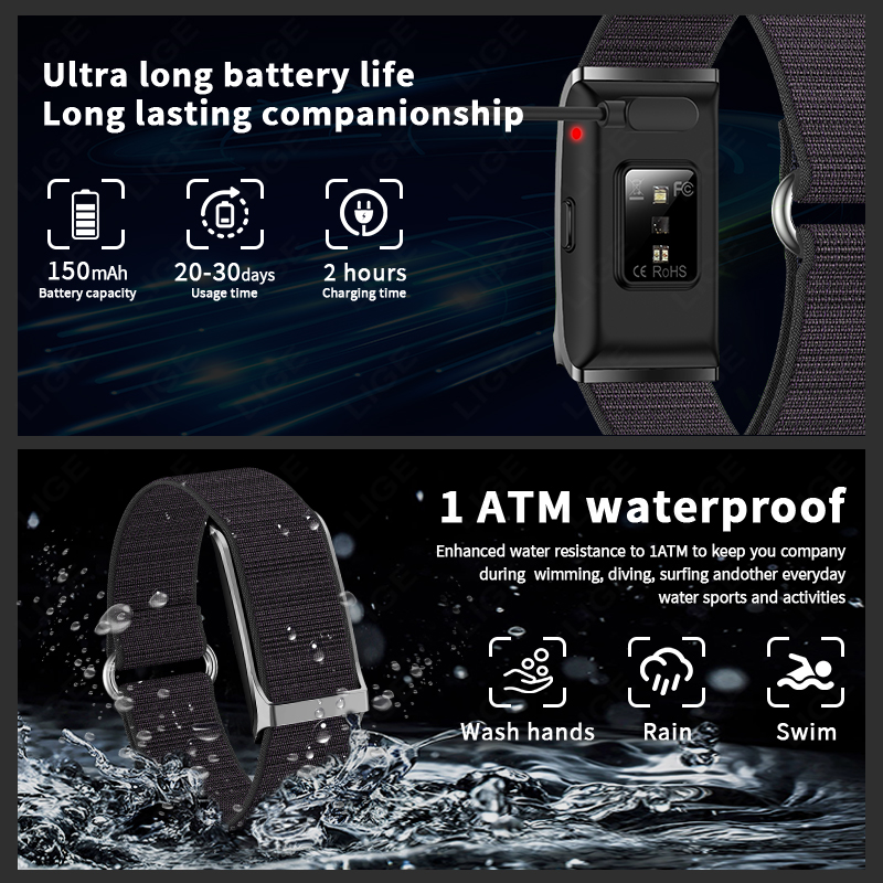 LIGE Smart Sports Watch-light Design, Multiple Strap Selection, Bracelet Search Function, Photo Control, Sitting Reminder, Support for Multiple Langua - view 8