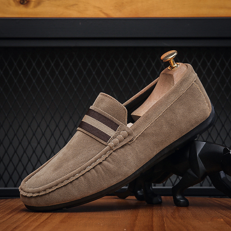 Designer luxury Shoes 2026 Plus Size Men's Lazy Loafers with Stripe Pattern, Slip-On Round Toe Driving Moccasins, Breathable Casual Shoes