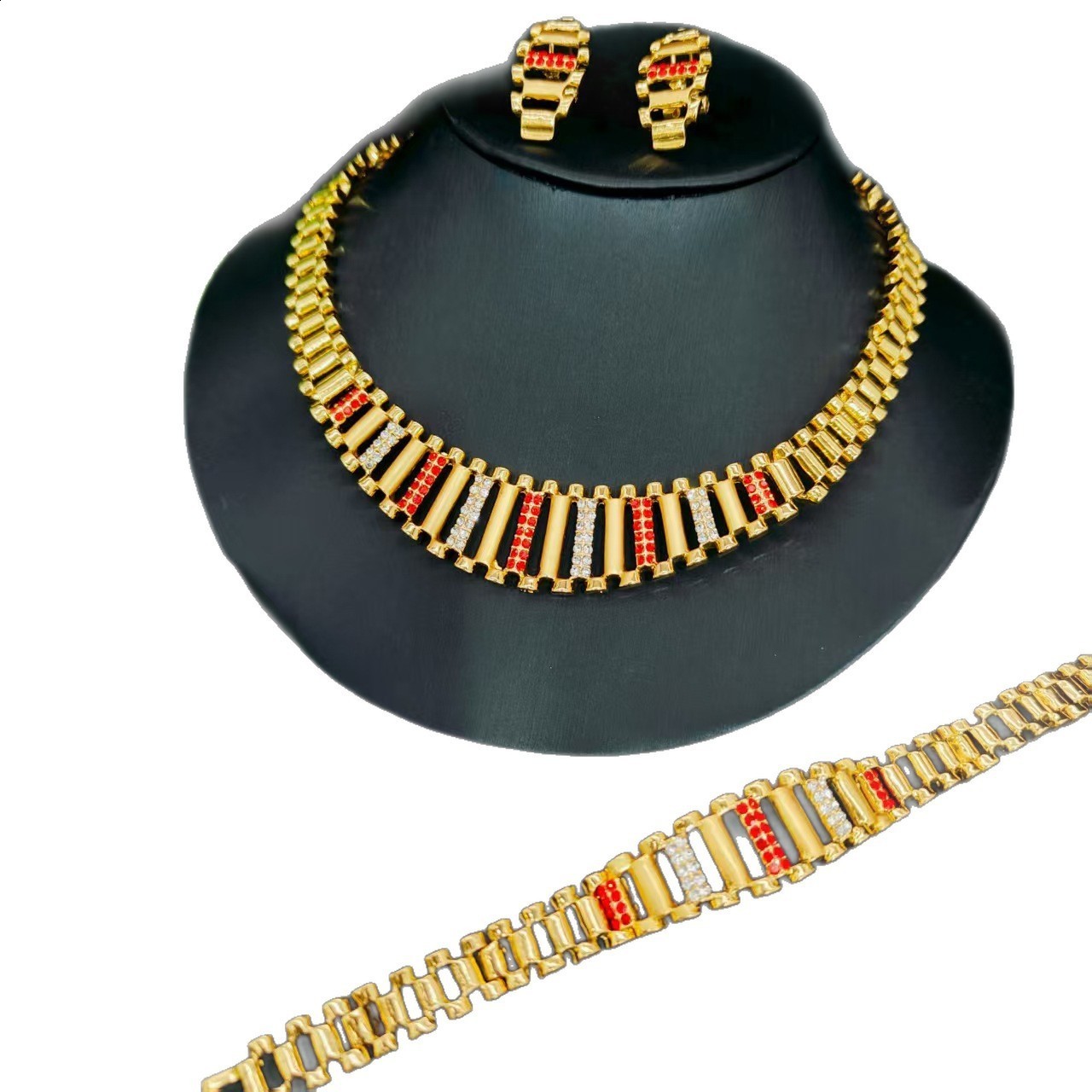 New hot-selling necklace earrings bracelet ring jewelry set watch strap bridal wedding accessories250618