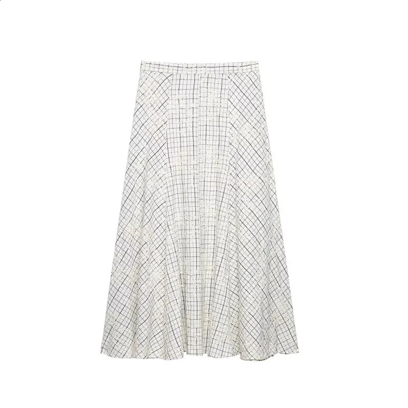 TFAFXY 2026 Summer Bow Plaid Embroidered Blouse Women Sets Aline Midi Long Skirt Suits Y2K 260625 - view 6