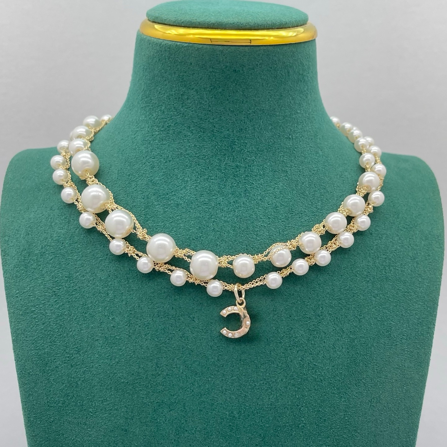 Designer Necklace Brand Women Choker Chains Pearl Pendant Crystal Womens 18k Gold Plated Engagement High Quality Luxury Party Wedding Jewelry Gift