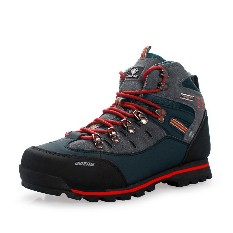 Scarponi Da Trekking Impermeabili Da Uomo Scarpe Da Trekking Da Esterno Con Tomaia In Pelle Scamosciata Antiscivolo E Tomaia In Mesh Con Assorbiment-image