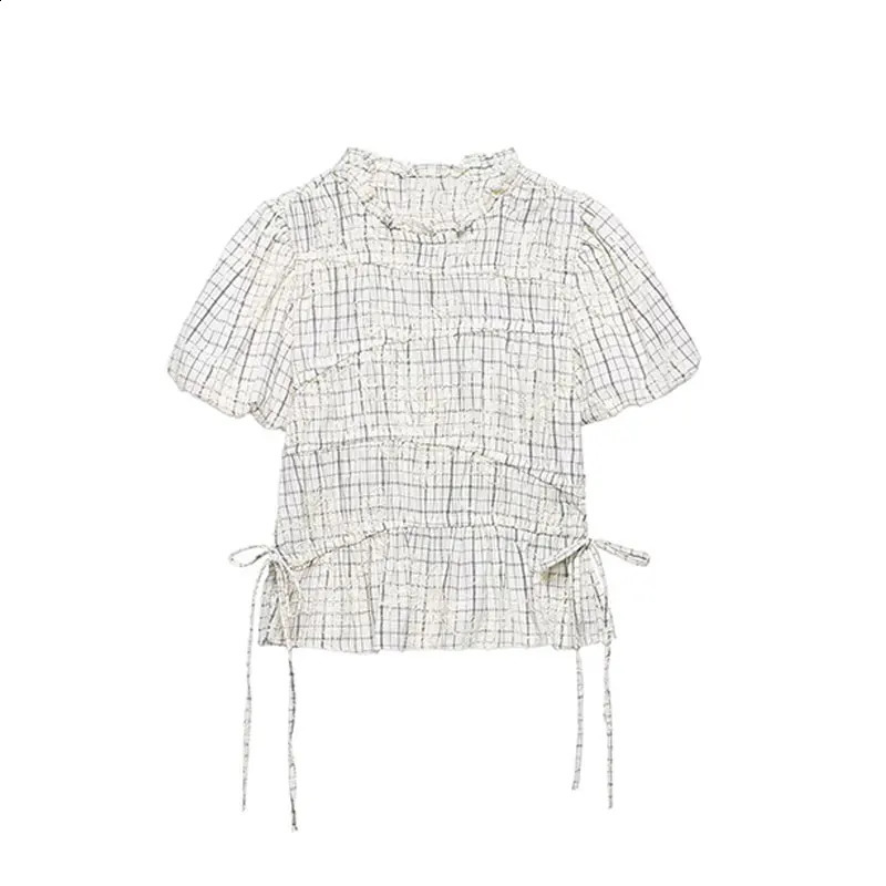 TFAFXY 2026 Summer Bow Plaid Embroidered Blouse Women Sets Aline Midi Long Skirt Suits Y2K 260625 - view 3