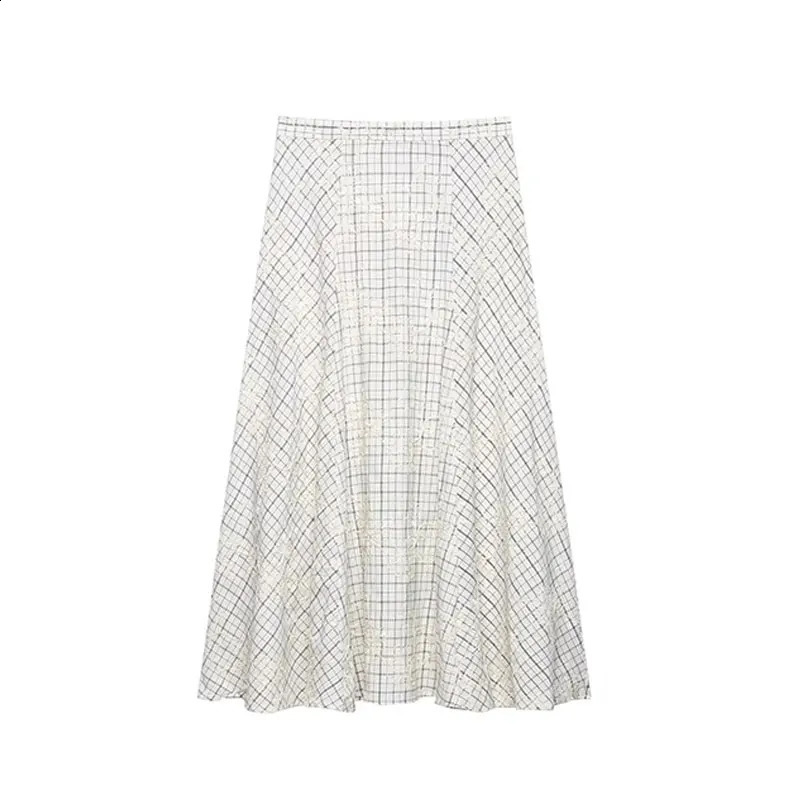 TFAFXY 2026 Summer Bow Plaid Embroidered Blouse Women Sets Aline Midi Long Skirt Suits Y2K 260625 - view 5