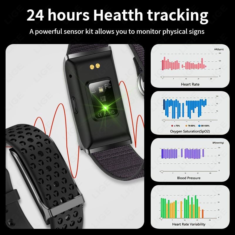 LIGE Smart Sports Watch-light Design, Multiple Strap Selection, Bracelet Search Function, Photo Control, Sitting Reminder, Support for Multiple Langua - view 5