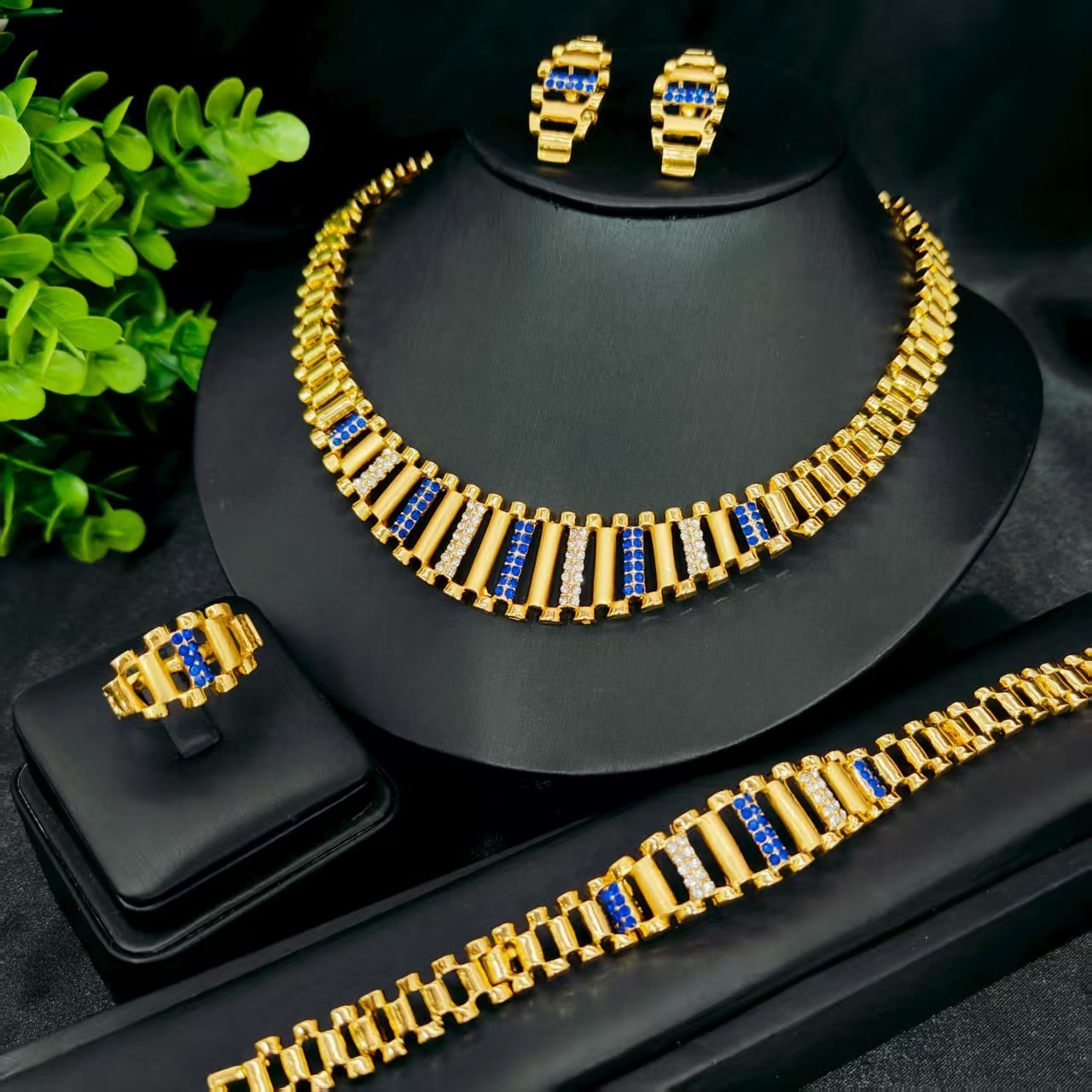 New hot-selling necklace earrings bracelet ring jewelry set watch strap bridal wedding accessories250618
