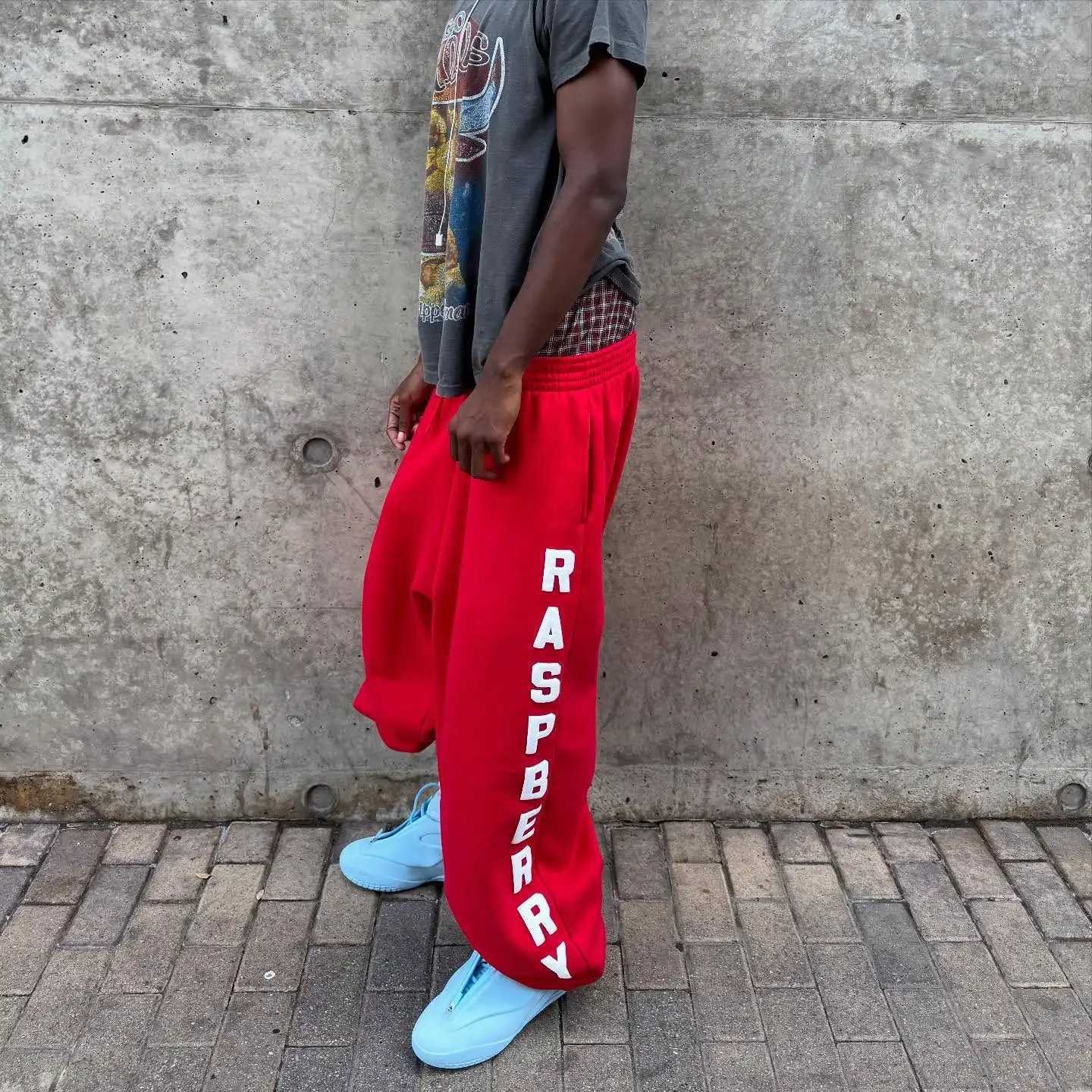 Street Hip Hop Y2K Retro Sweatpants Harajuku Camo Pattern Print Streetwear Men Unisex Casual Red Loose Pants Men Clothing X260609 - view 3