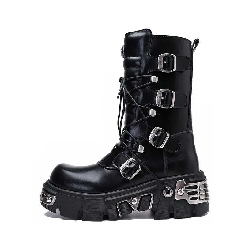 Rock Shoes Boots For New Dark Punk Leather Shoes Metal Niche Motorcycle Platform Shoes For Women H260609 - view 6