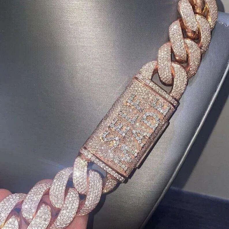 20mm Ice Out Vvs Quality Moissanite Dia Thick Cuban Link Chain Necklace for Men Gifting Options - view 6
