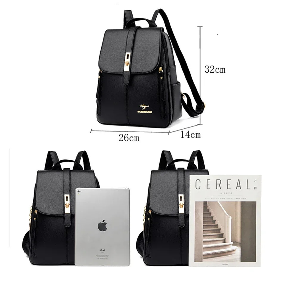 Women Large Capacity Backpack High Quality Leather Vintage Bags for School Travel Rucksack Ladies Bookbag Knapsack y260615 - view 5