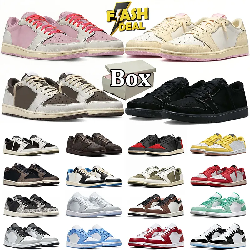 Con Box Designer 1S Scarpe Da Basket Basse Uomo Donna OG Triple Nero Bianco Sha…