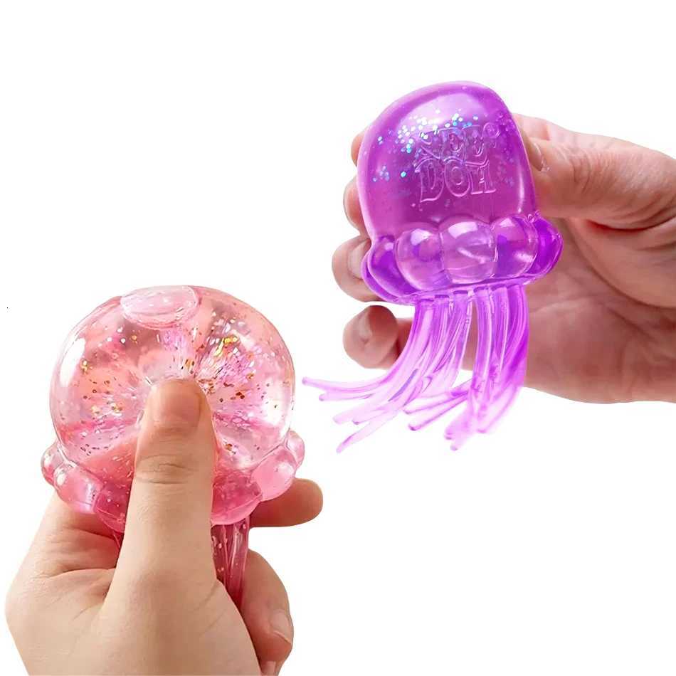 Cube Trending Nee Doh Jellyfish Squish Toy Soft Jelly Squeeze Stress Relief Fidget Toys Sensory NeeDoh for Kids Adults M260611 - view 5