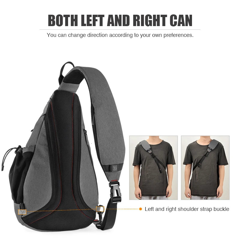 Mixi Men One Shoulder Backpack Women Sling Bag Crossbody USB Boys Cycling Sports Travel Versatile Fashion Student School y260615 - view 5
