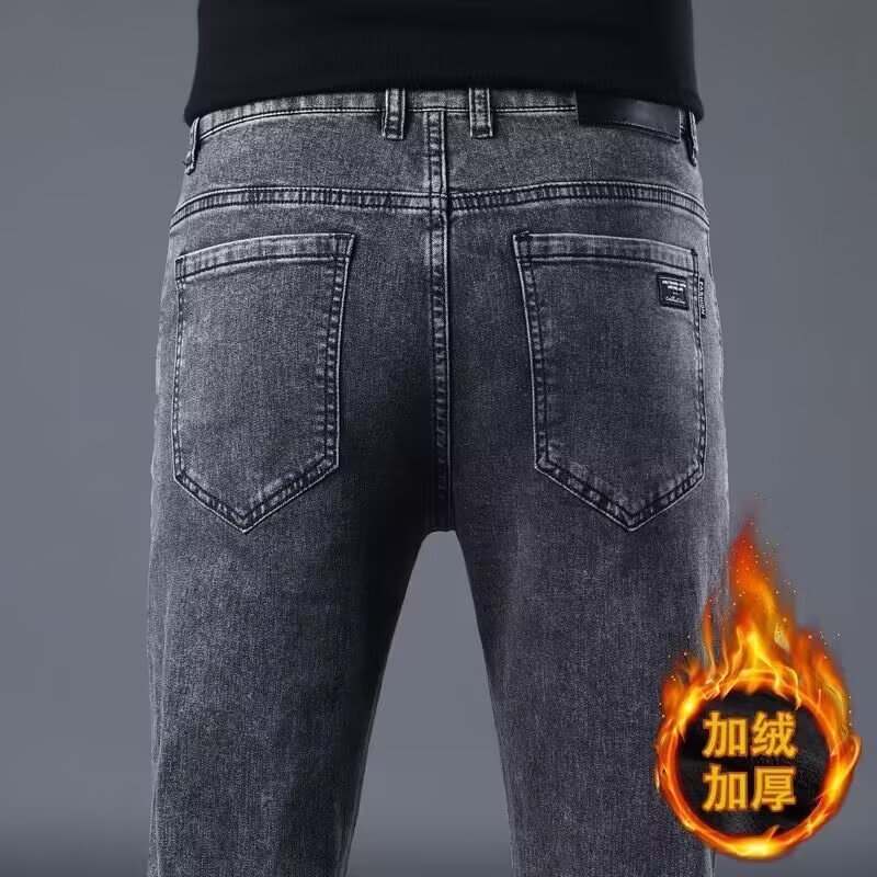 Corduroy Winter Fleece Warm Corduroy Pants Men Thick Casual Business Stretch Velvet Trousers 240918