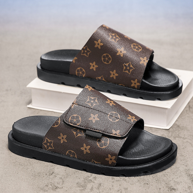 Cross-border best-selling men's 2026 summer outerwear style new indoor home-use anti-slip retro couple slippers, free shipping