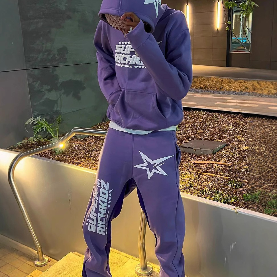 America Street Fashion GEEDUP Letter Hoodies Harajuku Hip Hop Graphic Sweatshirt Mens Clothing Tracksuit twopiece Set 251030