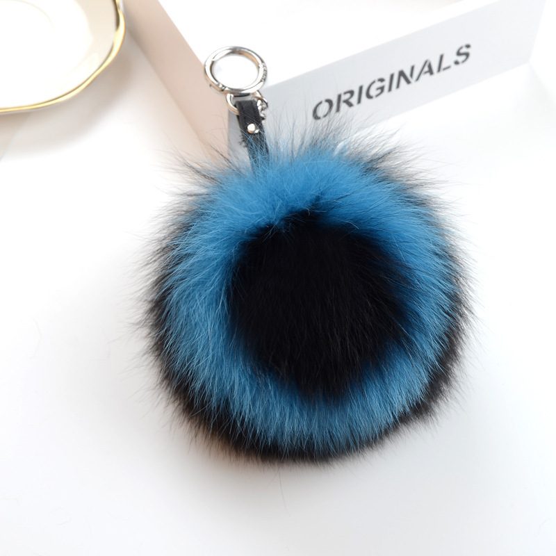 15cm bag pendant jewelry keychain whole leather fox fur ball fox letter ball fur pendant 250409