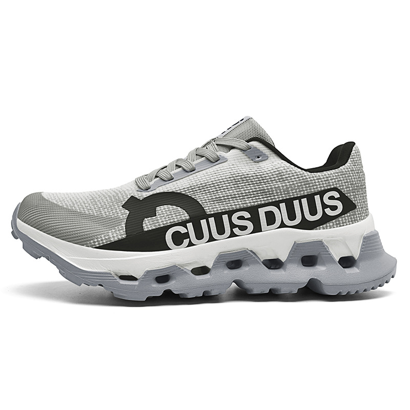 CUUS DUUS Gradient Knit Mesh Running Shoes Hollow Out Shock Cushion Chunky Sole Non-slip Unisex Track Jogging Trainers - view 6