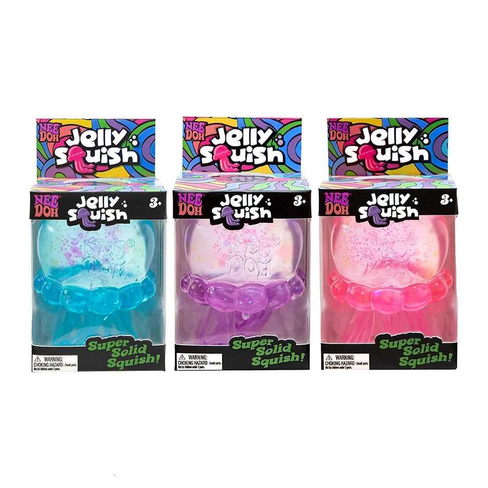 Cube Trending Nee Doh Jellyfish Squish Toy Soft Jelly Squeeze Stress Relief Fidget Toys Sensory NeeDoh for Kids Adults M260611 - view 4