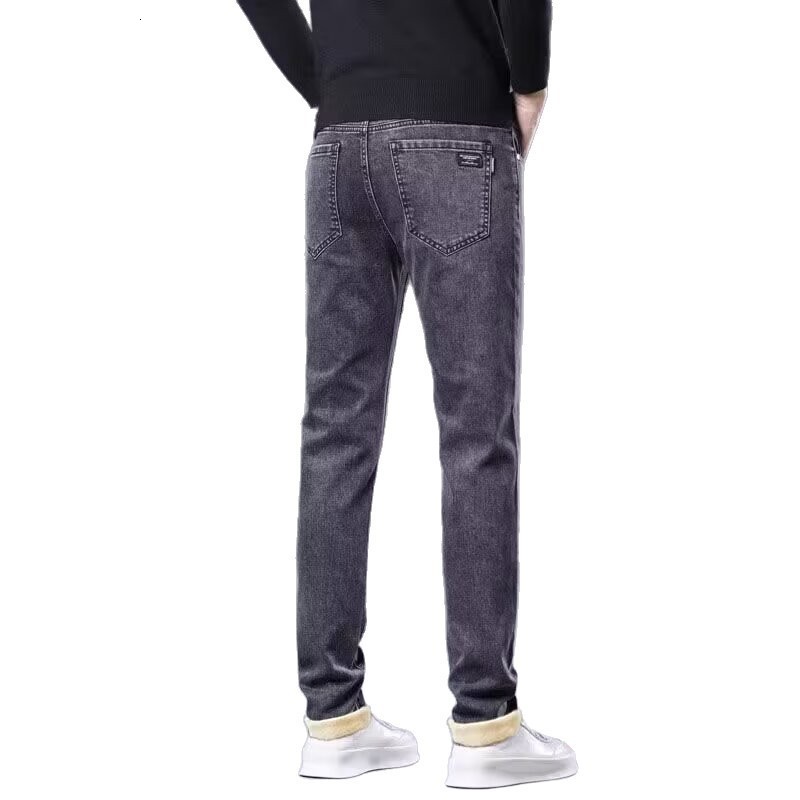 Corduroy Winter Fleece Warm Corduroy Pants Men Thick Casual Business Stretch Velvet Trousers 240918