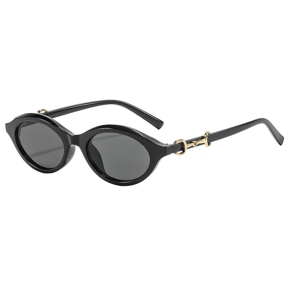 Designer Luxury Brand Oval Sunglasses Luxury Frame With Horsebit Detail UV Protection Shades Trendy Fashion Eyewear For Ladies Streetwear Vacation Dai - view 3