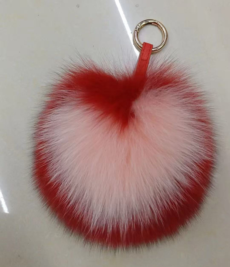 15cm bag pendant jewelry keychain whole leather fox fur ball fox letter ball fur pendant 250409