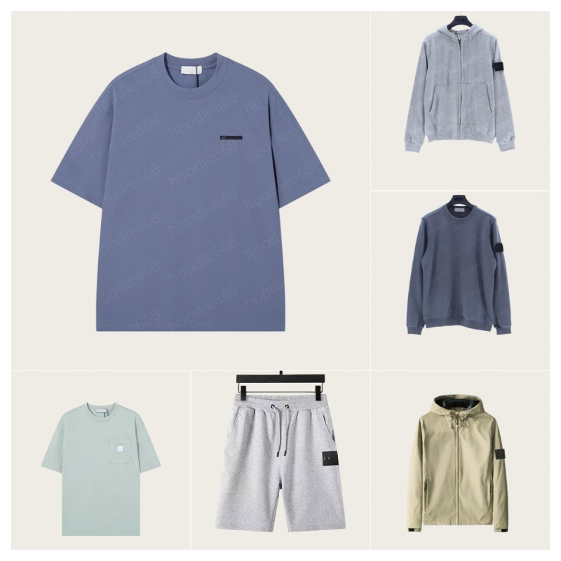 Men t shirt stone quality designer shirts fashion chest print tops tees shorts sweatshirt hoodies pants sleeve cotton breathable tops badge tracksuit sweater super