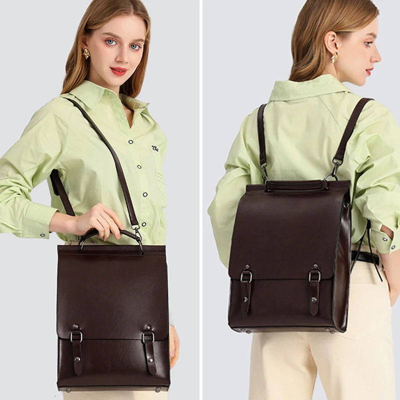 Vintage Cowhide Women Backpack England College Style School Bag y Genuine Leather Shoulder Student Handbags 682 y260615 - view 4