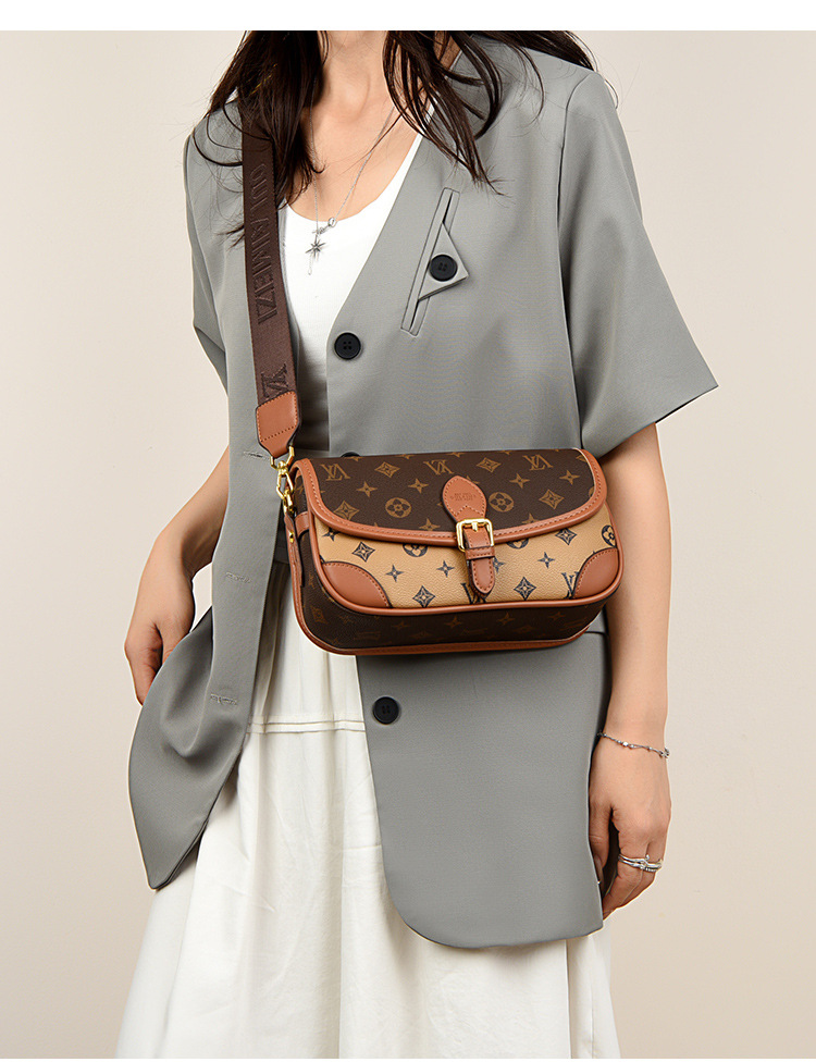 2026 new OULAIMEIZI Versatile single - shoulder bag commuting underarm bag Women's style with a sense of high - end luxury herringbone pattern li