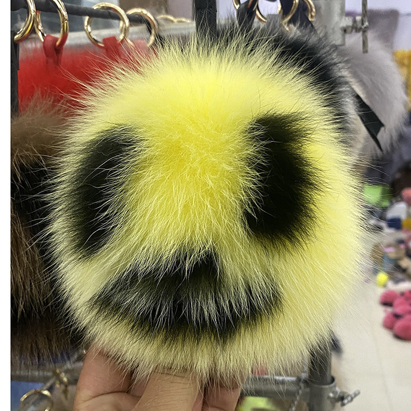 15cm bag pendant jewelry keychain whole leather fox fur ball fox letter ball fur pendant 250409