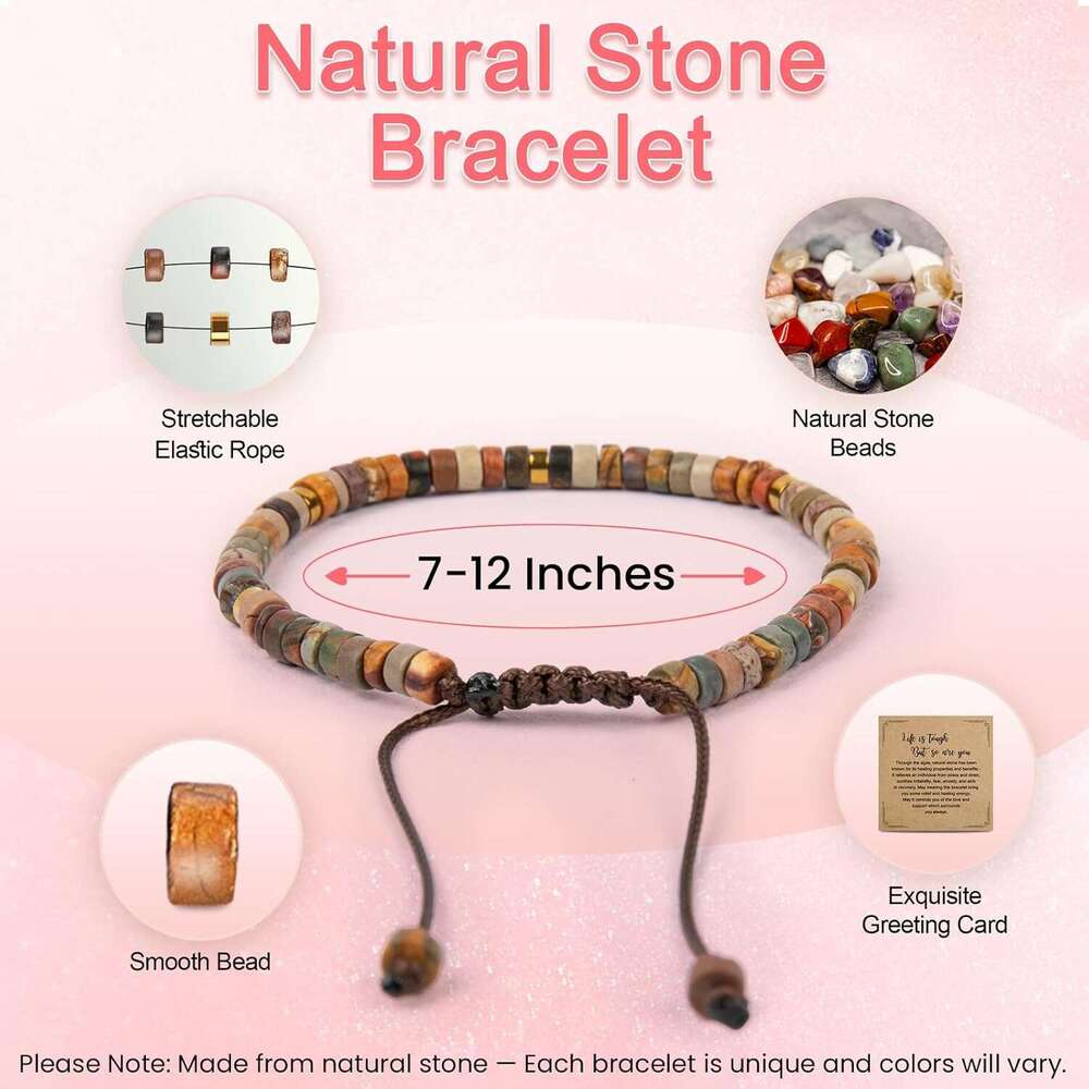 Inspirational Women: Christmas Present Female Friends, Sisters, Mothers – Healing Natural Stone Bead Bracelet “I Miss You, Get Well Soon” Inspirational Women: Christmas Present Female Friends, Sisters, Mothers – Healing Natural Stone Bead Bracelet “I Miss You, Get Well Soon”