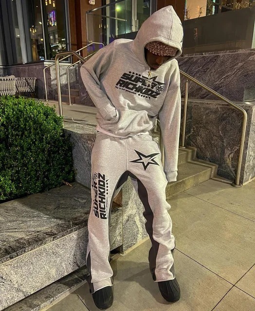 America Street Fashion GEEDUP Letter Hoodies Harajuku Hip Hop Graphic Sweatshirt Mens Clothing Tracksuit twopiece Set 251030