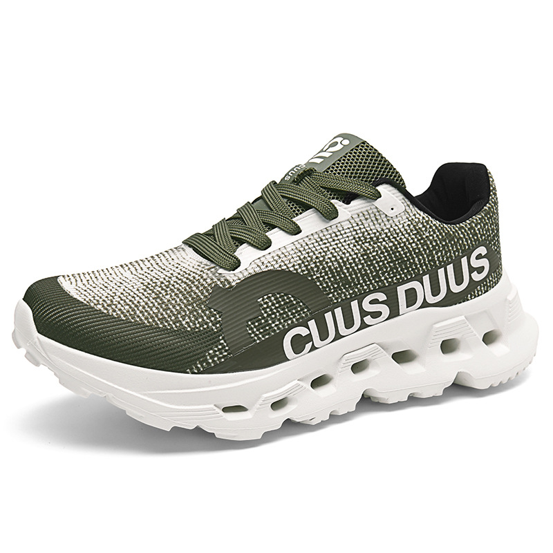 CUUS DUUS Gradient Knit Mesh Running Shoes Hollow Out Shock Cushion Chunky Sole Non-slip Unisex Track Jogging Trainers - view 8