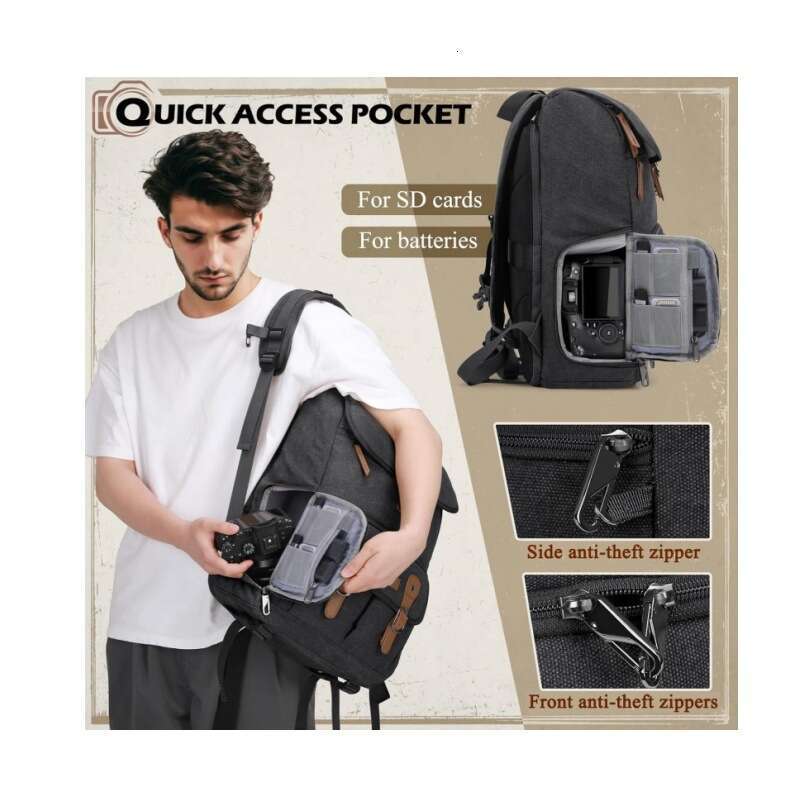 Camera Waterproof Anti-Theft Large Capacity Canvas Drone Outdoor Bag Photography Backpack Outdoor Equipment Outdoor Equipment - view 4