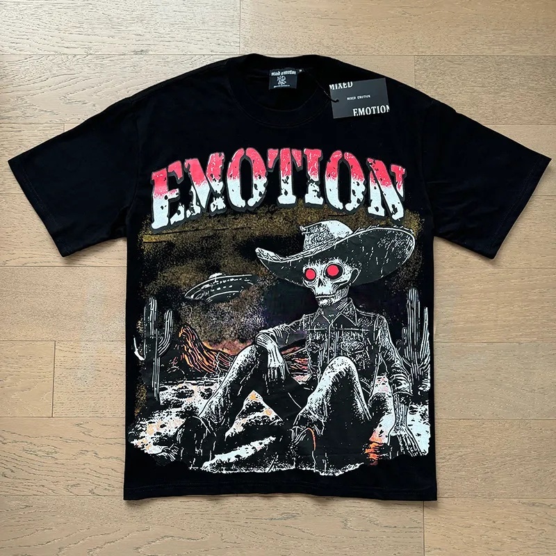Mixed Emotion Premium Quality T shirt with Cupid graphic rhinestone print luxury oversize short sleeve tshirt Emotional Dark Aesthetic style streetwea - view 7
