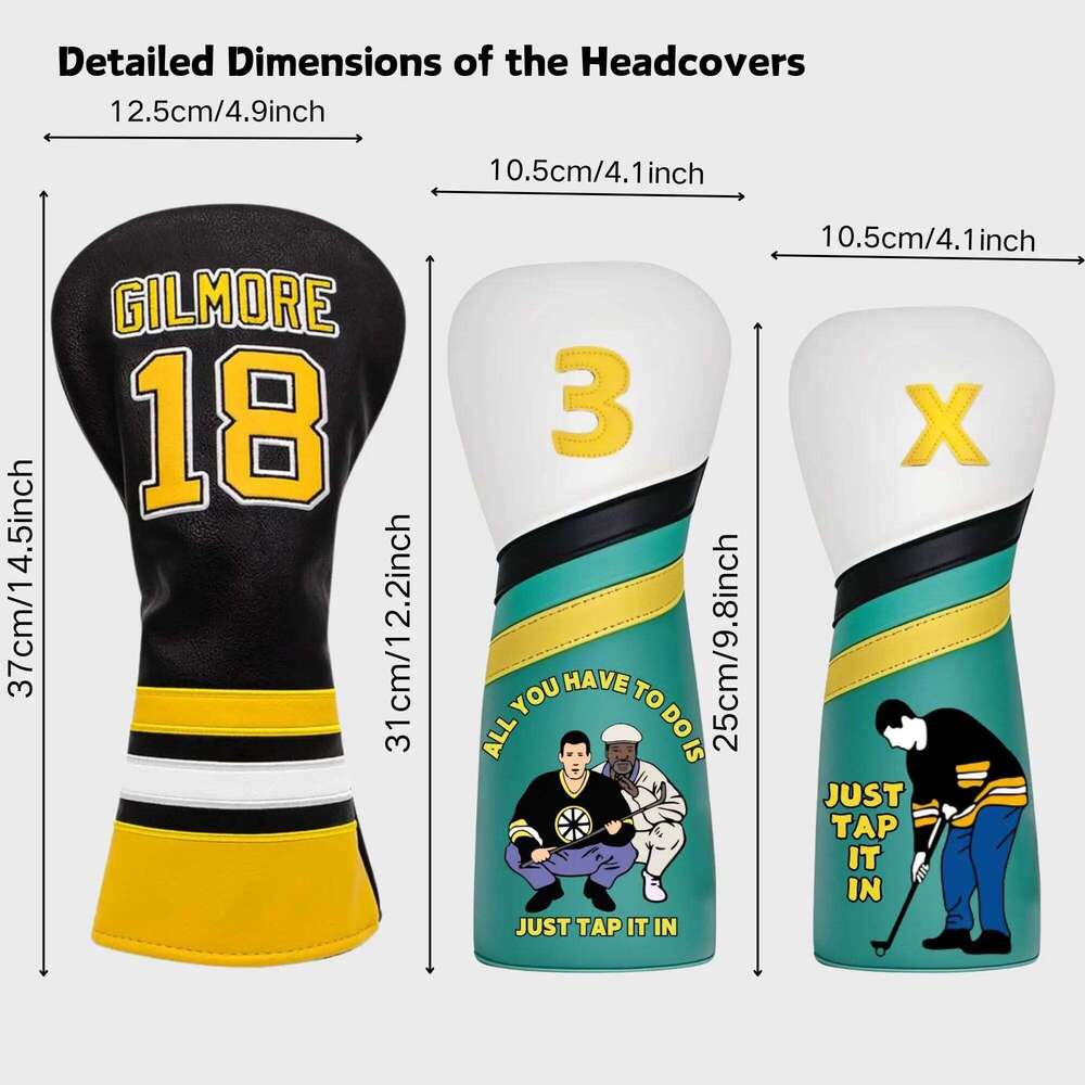 Happy Gilmore Club Headcover for Drivers, Fairway Woods, Hybrid/Rescue, Premium pu Leather Golf Headcovers Set J260611 - view 6