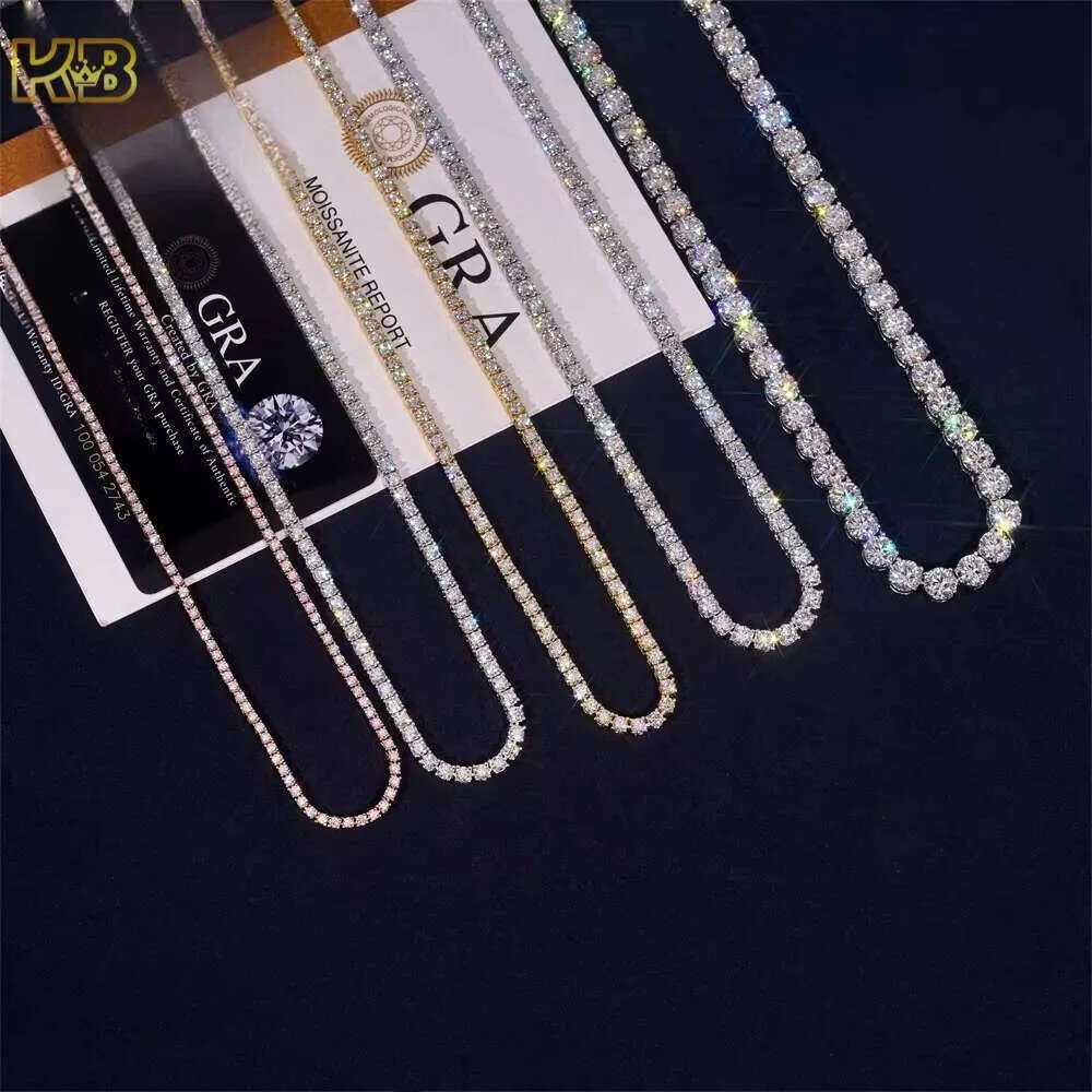 Iced Out Hip Hop 925 Silver VVS1 Diamond Custom Jewellery Necklace Bracelet Moissanite Tennis Chain for Man and Woman pol - view 3