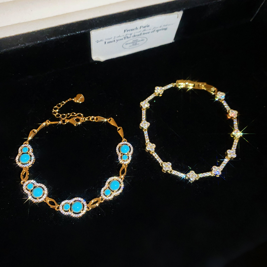 18k real gold plated diamond-encrusted gourd bracelet, light luxury with a high-end feel, exquisite vintage style, versatile hand accessory - view 8