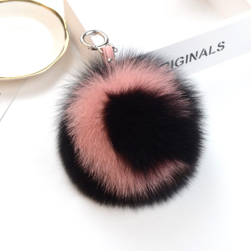 15cm bag pendant jewelry keychain whole leather fox fur ball fox letter ball fur pendant 250409