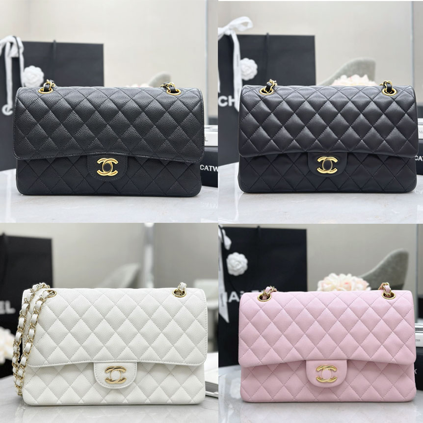 10A Caviar Designer bags Shoulder Bag Sheepskin Women's Crossbody Bags Diamond Pattern Metal Chain chaneel25 bag Letters Flap Closure Handbag cc bag TOP bag.