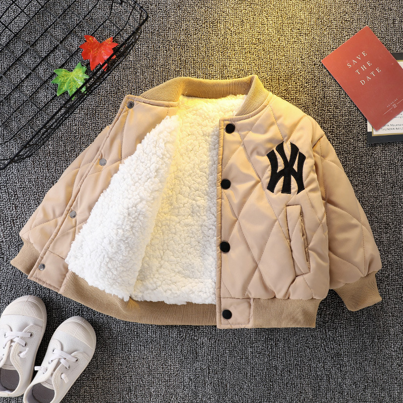 2026 luxury Childrens clothing with plush jacket thickened cotton jacket for medium and young children hot